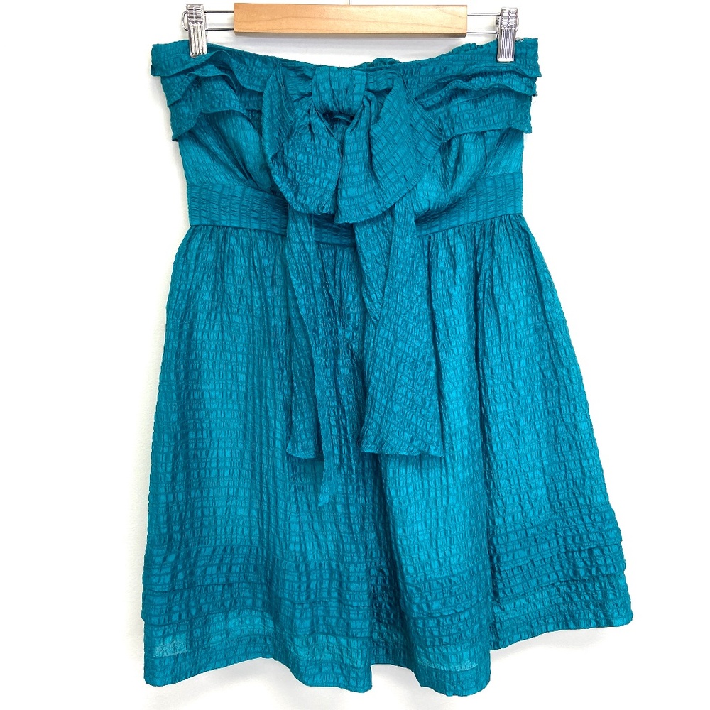 Anthropologie Teal Mini Dress